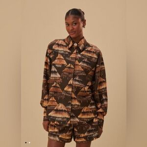 Farm Rio Shuhu Hut Shirt and Short Set